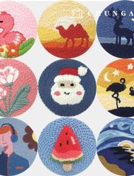 パンチニードルフランス刺繍パッケージDIYセット感性動物クリスマス